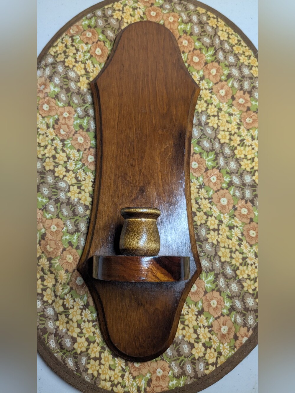 Vintage Wood Wall Sconce  Brown
